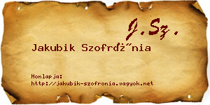 Jakubik Szofrónia névjegykártya